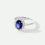 Cate | 9ct White Gold 0.25ct tw Lab Grown Diamond and Created Sapphire Ring-3