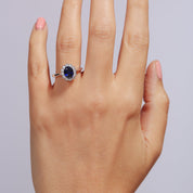 Cate | 9ct White Gold 0.25ct tw Lab Grown Diamond and Created Sapphire Ring-1