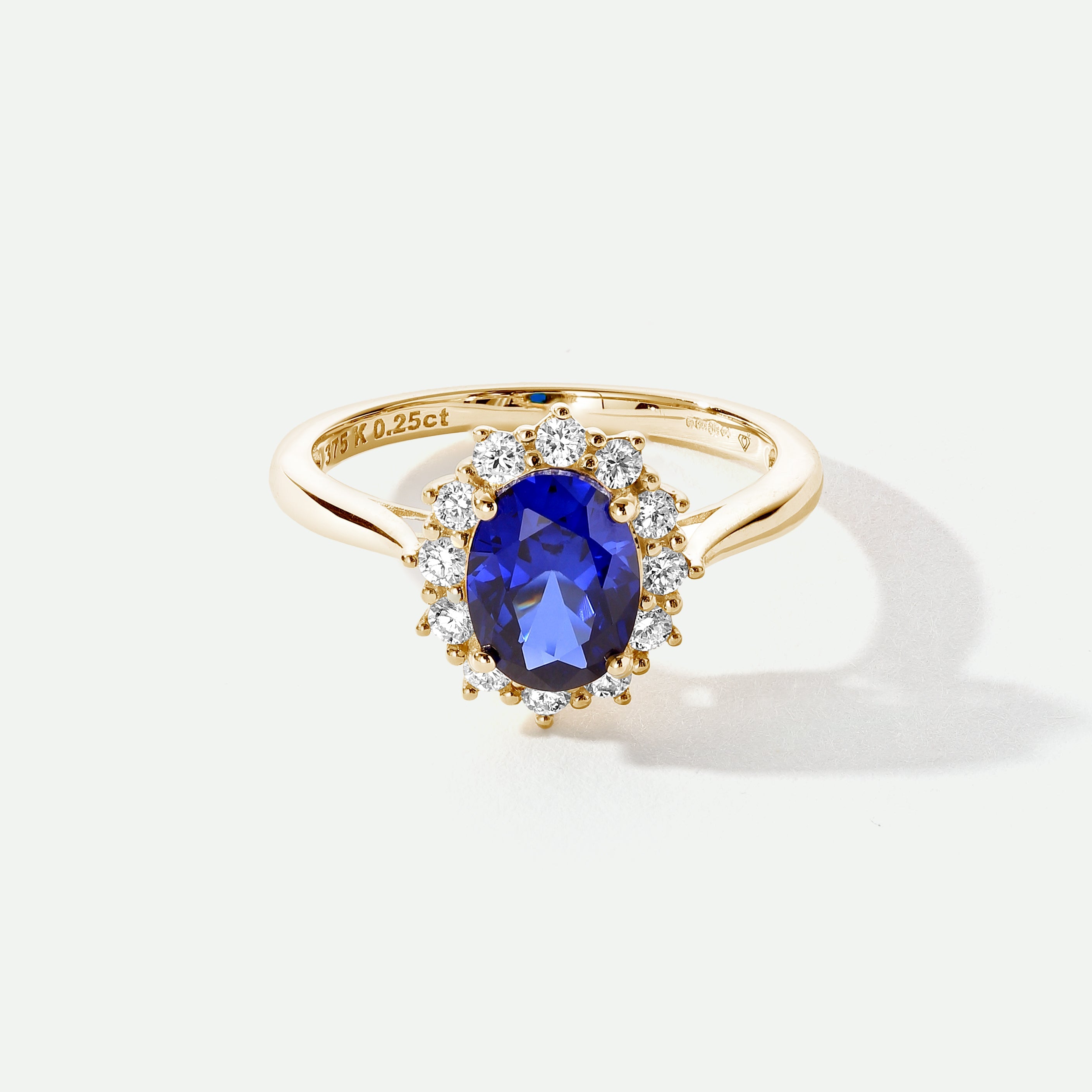 Cate | 9ct Yellow Gold 0.25ct tw Lab Grown Diamond and Created Sapphire Ring-0