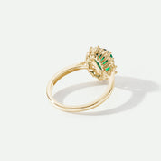 Cate | 9ct Yellow Gold 0.25ct tw Lab Grown Diamond and Created Emerald Ring-4