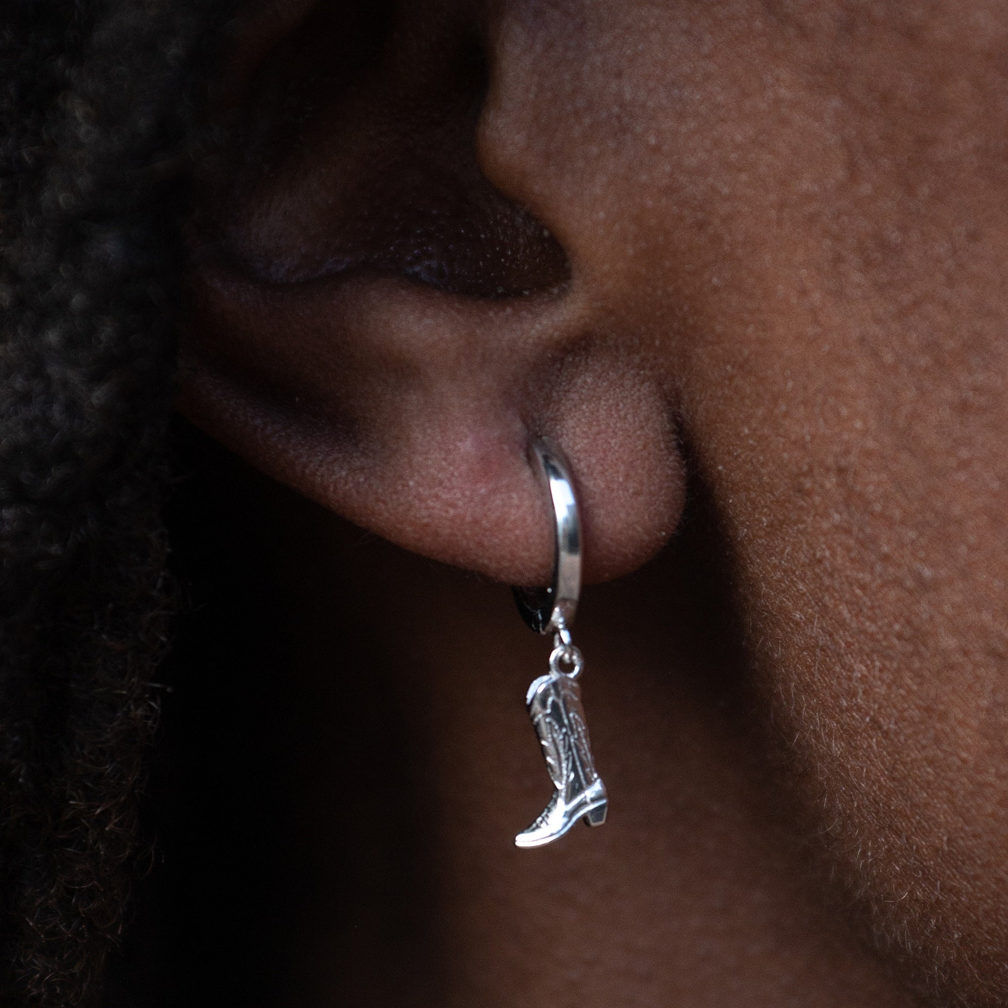 Scream Pretty |  Cowboy Boot charm Hoop Earrings