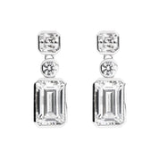 Diamonfire |  Tri-Stone drop earrings with Zirconia