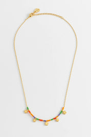 Estella Bartlett |  Ditsy Flower Miyuki Gold Plated Necklace