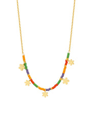 Estella Bartlett |  Ditsy Flower Miyuki Gold Plated Necklace