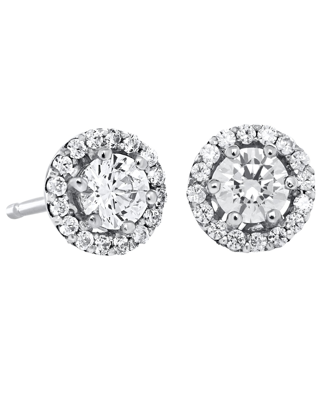 B&N 0.79ct Halo Lab Grown Diamond Earrings