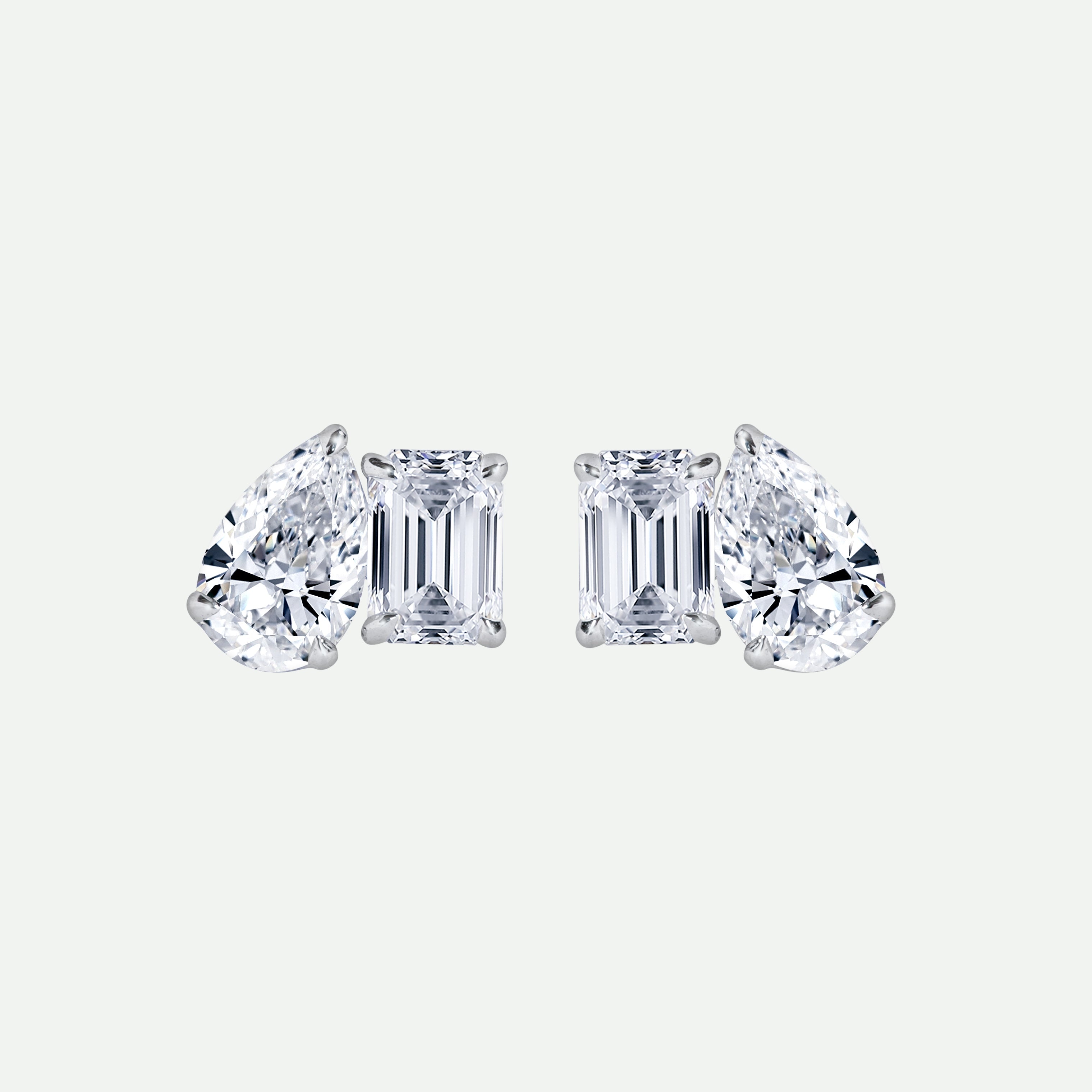 Elise Earring | 9ct White Gold 0.80ct tw Lab Grown Diamond Toi Et Moi Stud Earrings-0