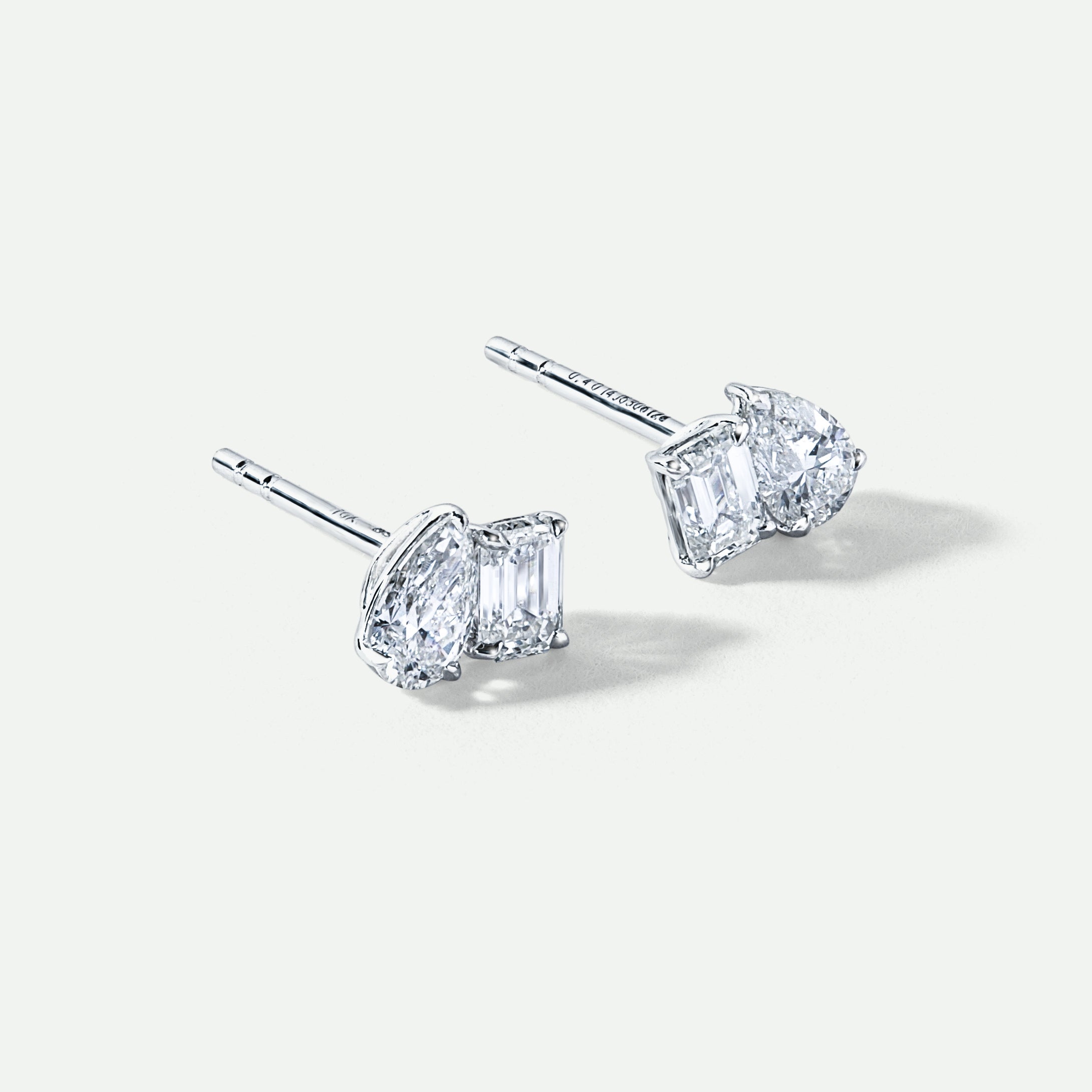 Elise Earring | 9ct White Gold 0.80ct tw Lab Grown Diamond Toi Et Moi Stud Earrings-1