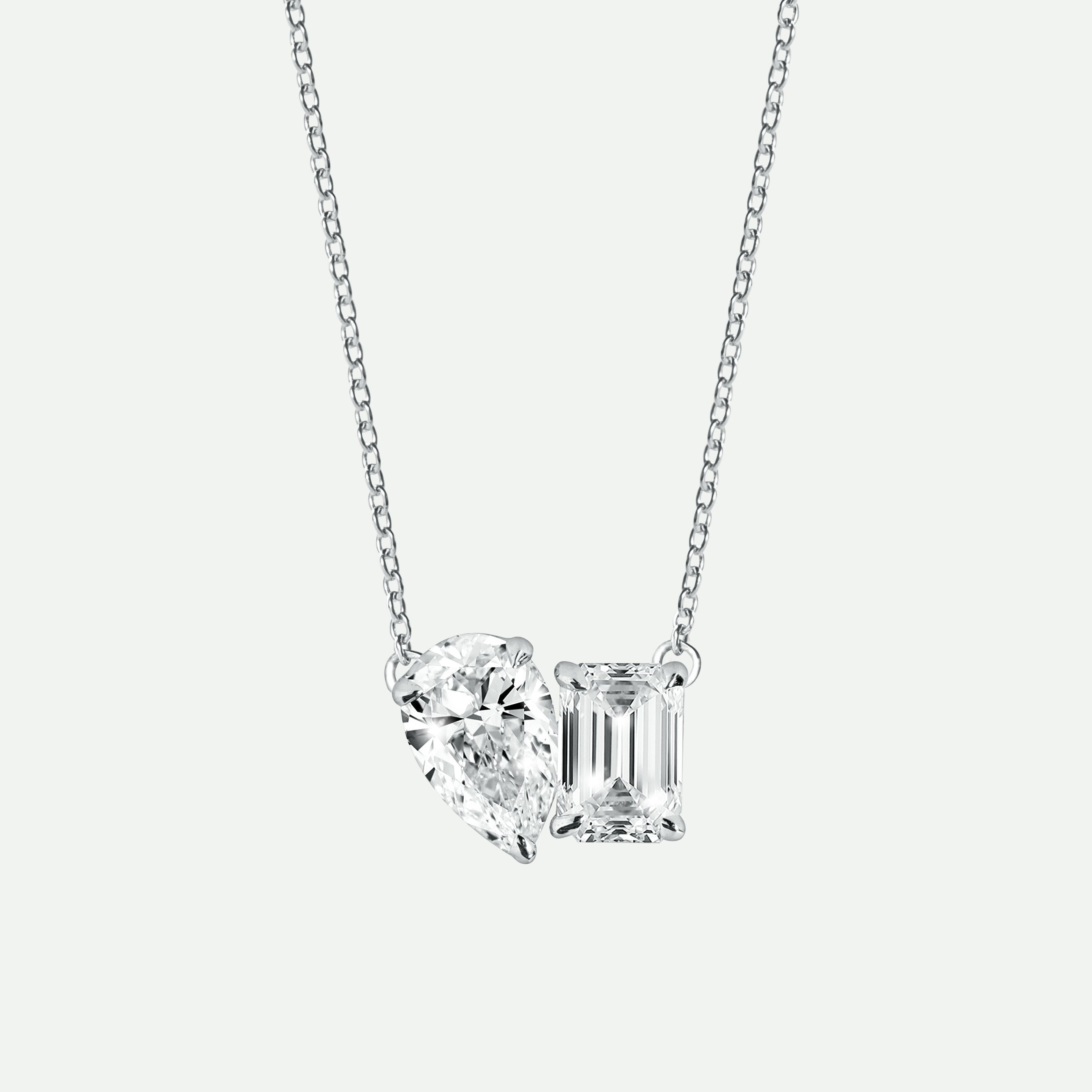 Elise Necklace | 9ct White Gold 1.5ct tw Lab Grown Diamond Toi Et Moi Necklace-0