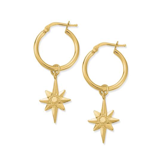 ChloBo |  Gold Lucky Star Hoops