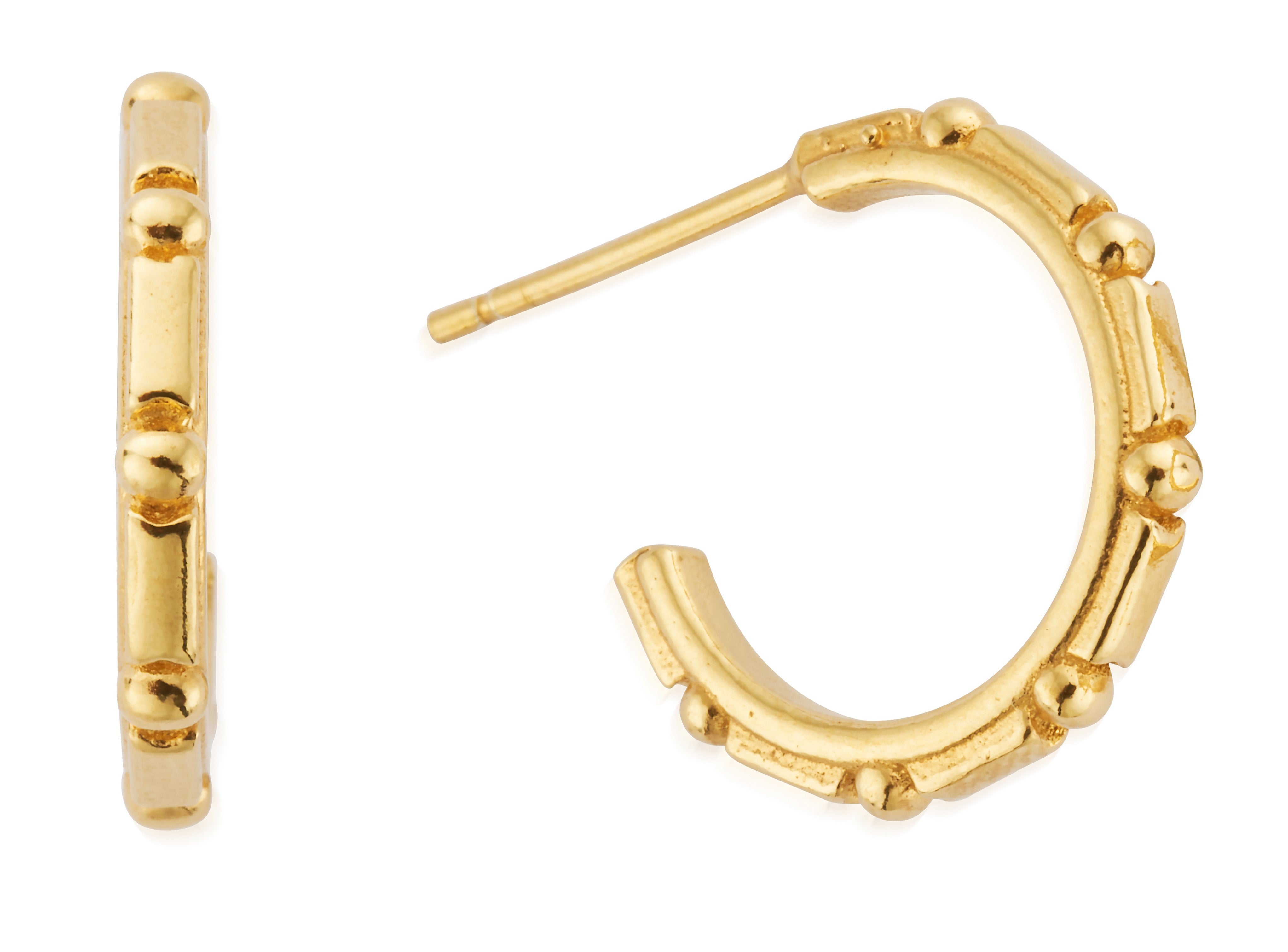 ChloBo | Gold Art Deco Hoop Earrings