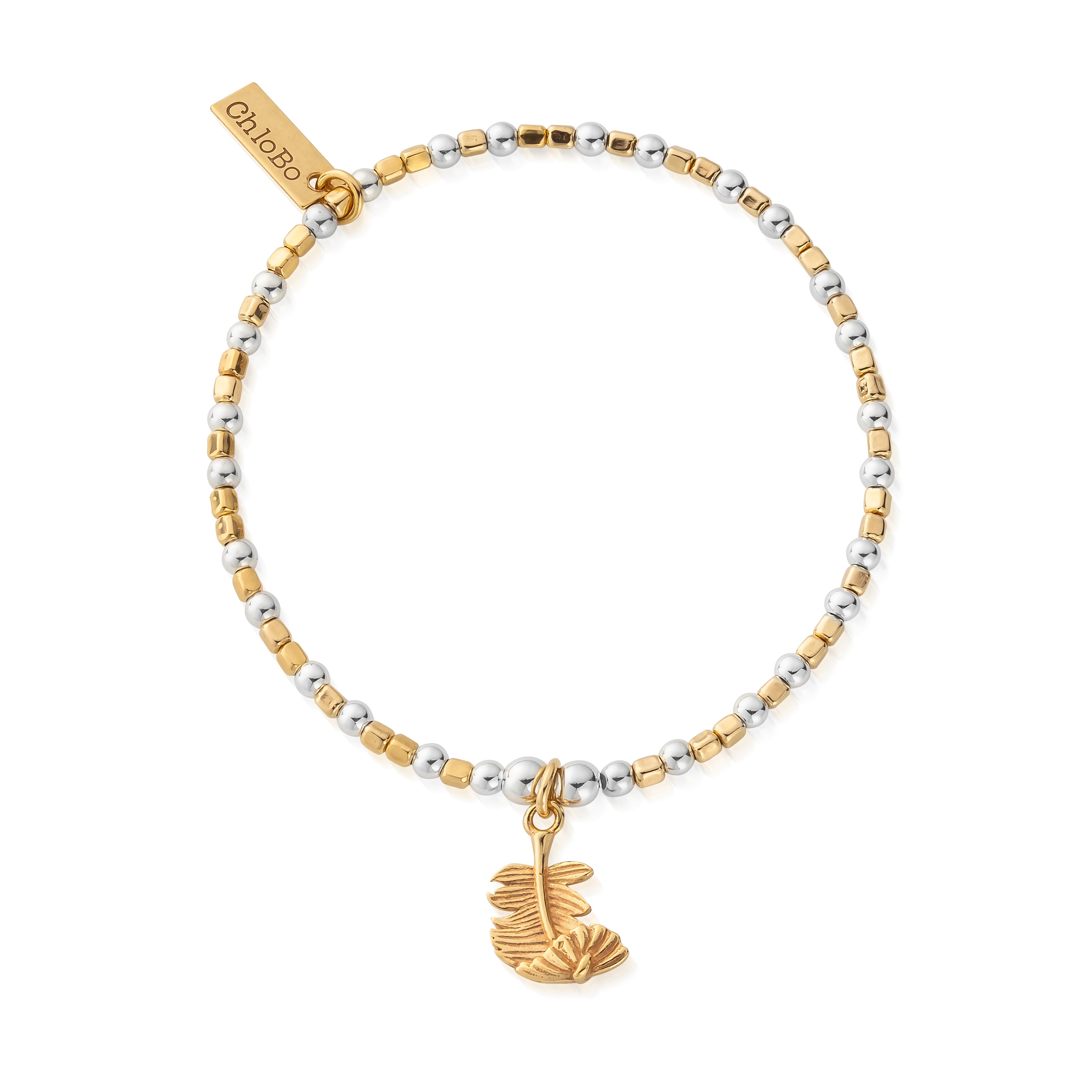 ChloBo | Gold & Silver Curved Feather Bracelet