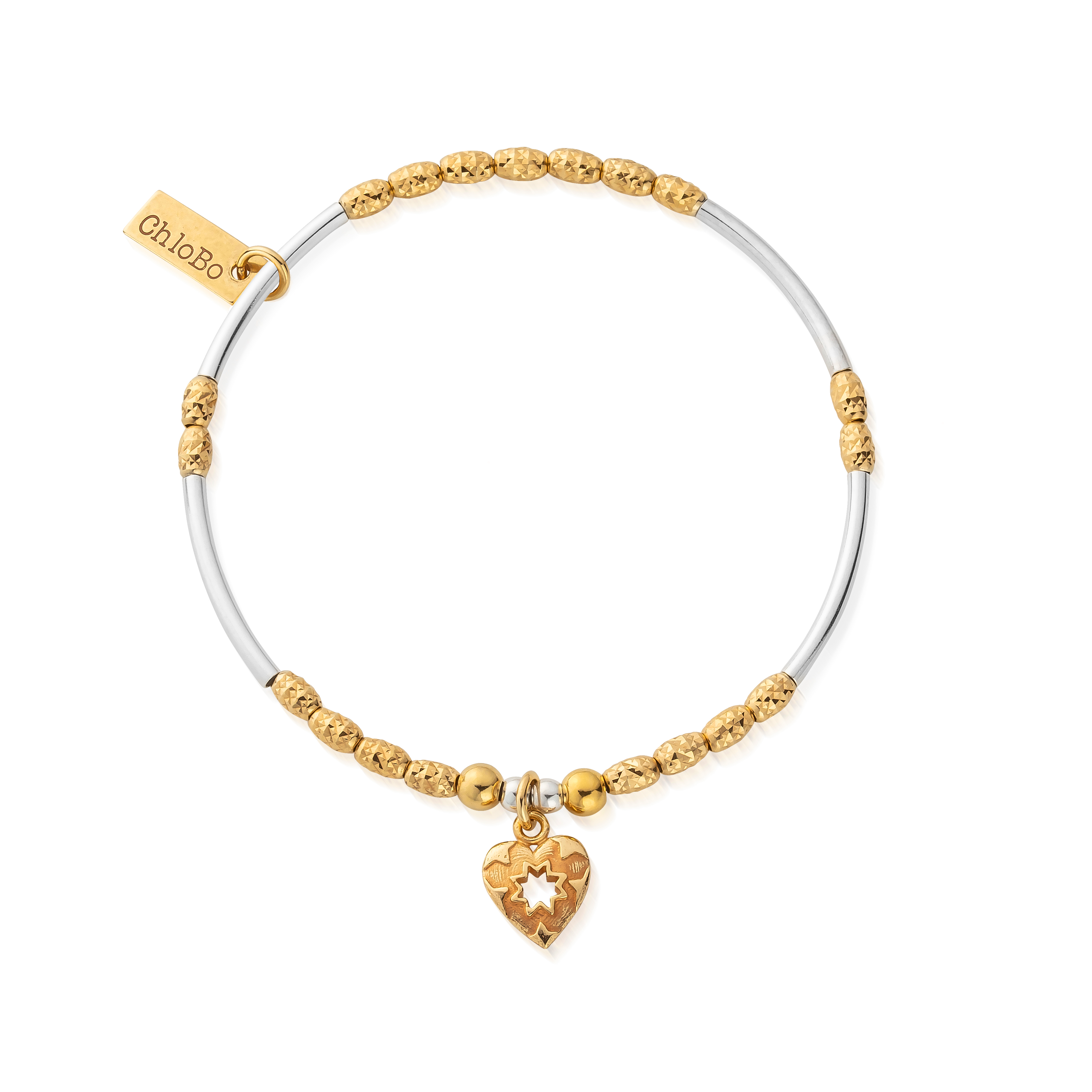 ChloBo | Gold & Silver Decorated Star Heart Bracelet