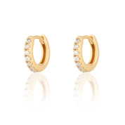 Scream Pretty |  Huggie Hoop with Clear Stones Gold Plated Earrings