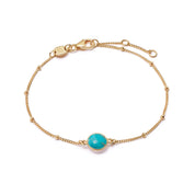 Daisy London | Blue Mohave Healing Stone 18ct Gold Plated Bracelet