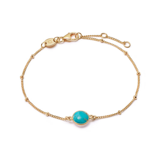 Daisy London | Turquoise Healing Stone 18ct Gold Plated Bracelet