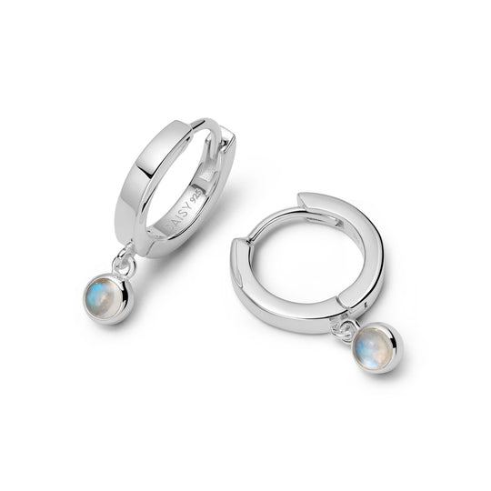 Daisy London | Rainbow Moonstone Healing Stone Huggie Hoops