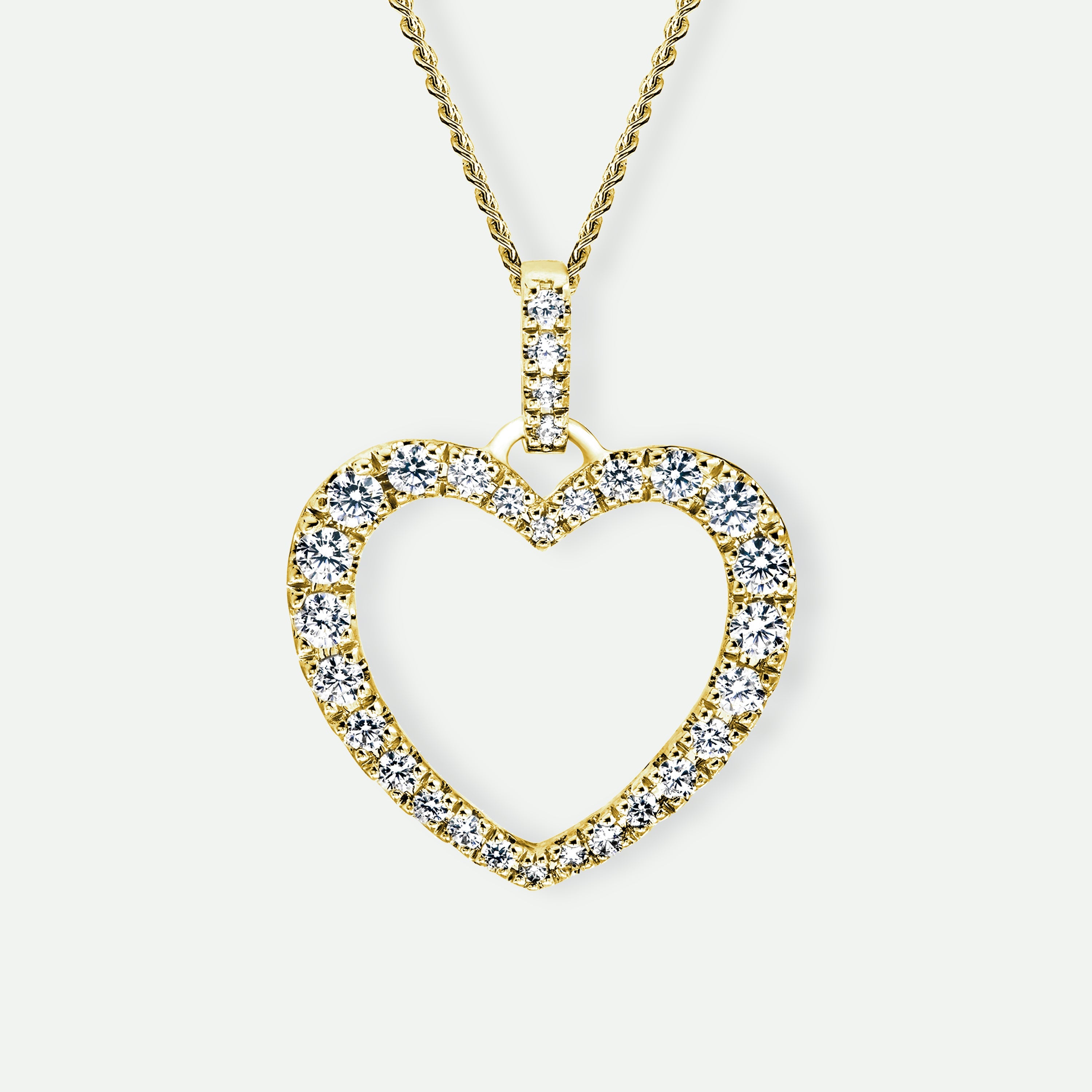 Mable | 9ct Yellow Gold 0.48ct tw Lab Grown Diamond Heart Pendant-0