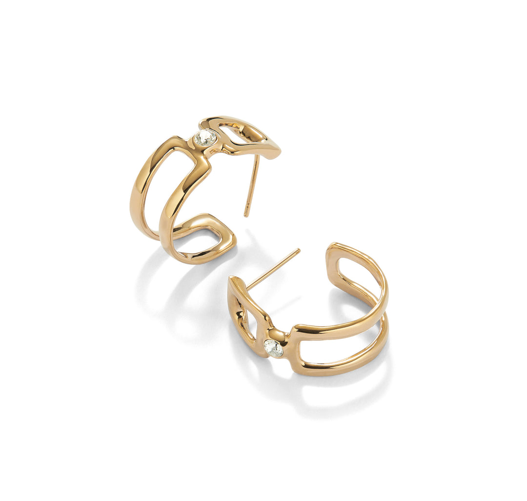 UNO de 50 | Double band Gold Plate Earrings