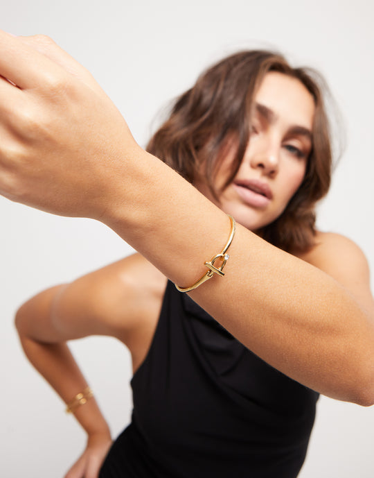 UNO de 50 | Open Topaz Gold Plate Bracelet