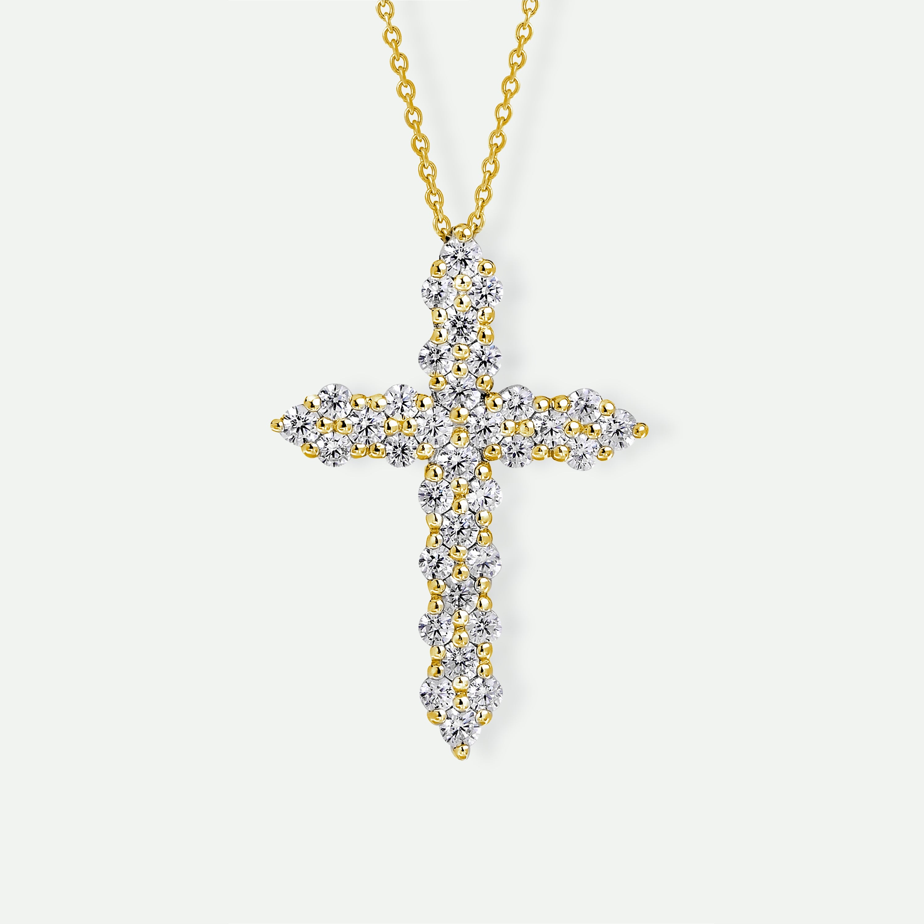 Rita | 9ct Yellow Gold 0.53ct tw Lab Grown Diamond Cross Pendant-0