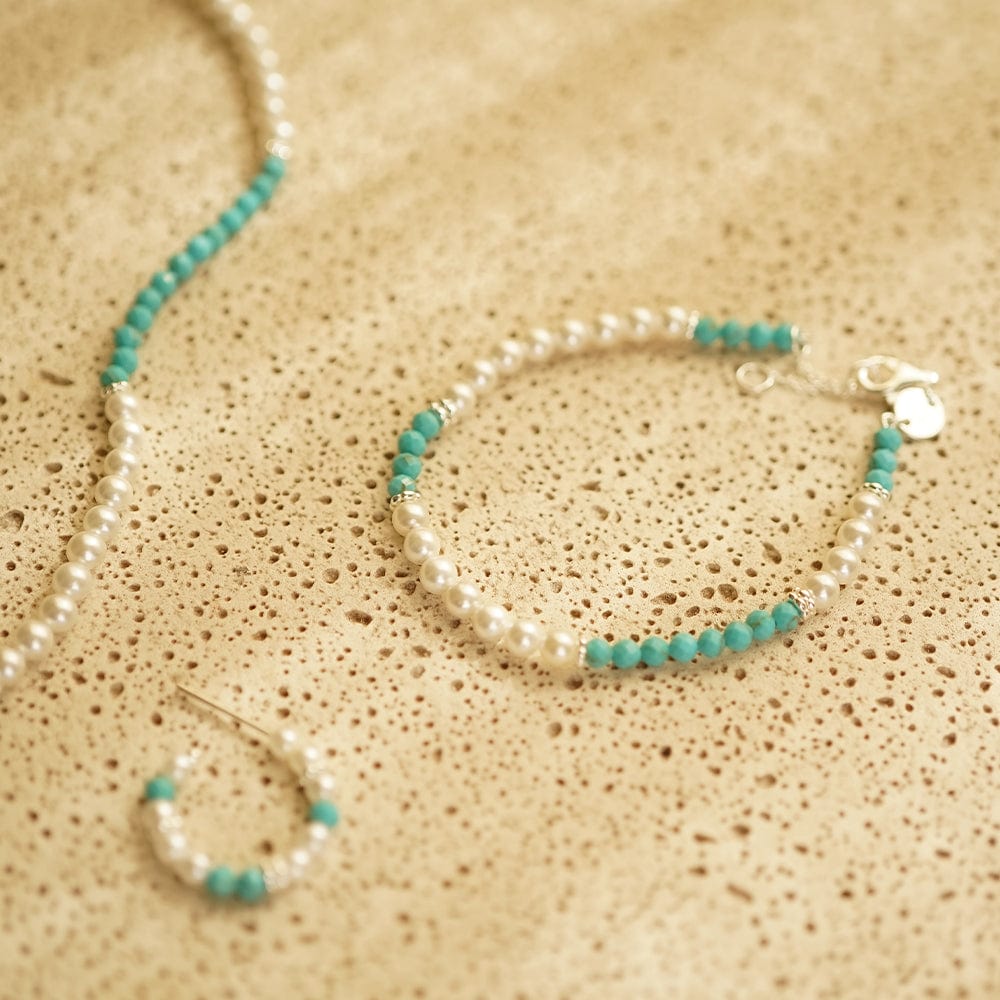 Daisy London |  Pearl & Turquoise Beaded Bracelet