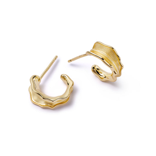 Daisy London | Organic 18ct Gold Plate Mini Hoop Earrings