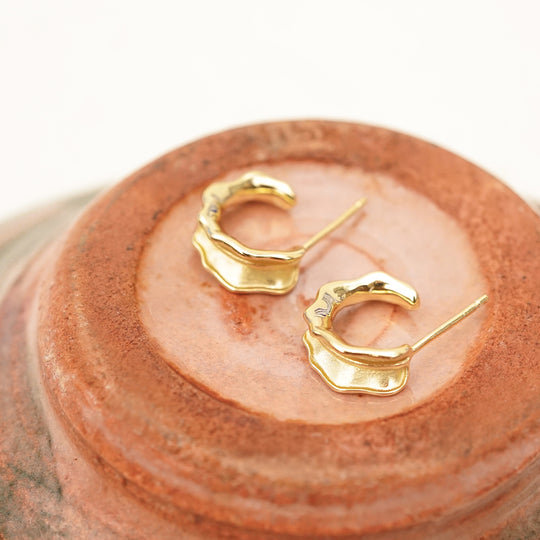 Daisy London | Organic 18ct Gold Plate Mini Hoop Earrings