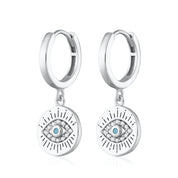 Scream Pretty |  Evil Eye Charm Hoop Earrings