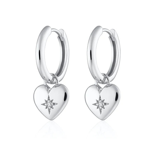 Scream Pretty | Puffed heart Charm Hoop Earrings