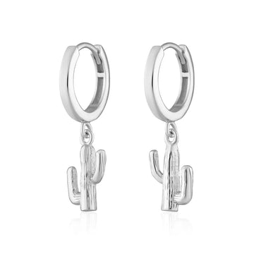 Scream Pretty | Cactus Charm Hoop Earrings