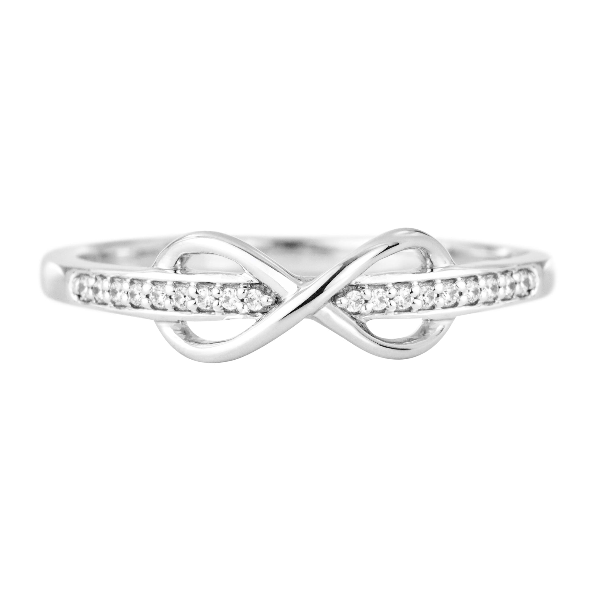 Sterling Silver Diamond Infinity Ring-1