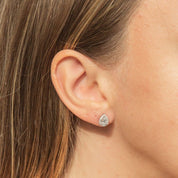 Diamonfire |  Teardrop Halo Studs