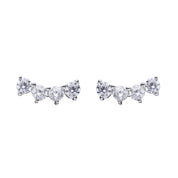 Diamonfire | Four Stone Silver Crawler Earrings