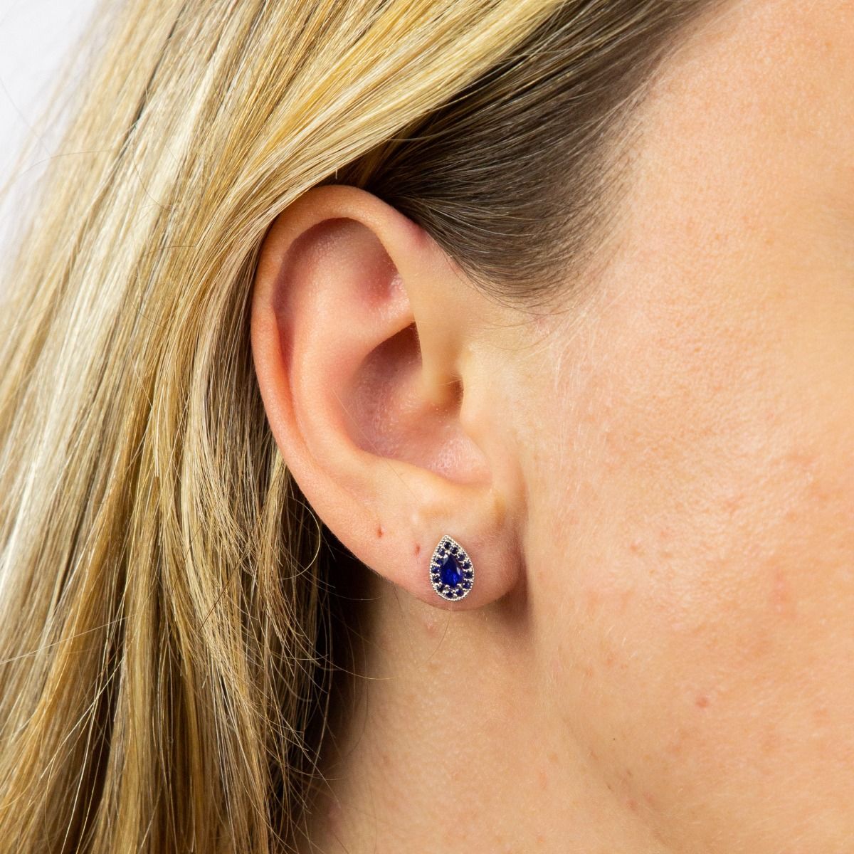 Penmans | 9ct White Gold Cutout Sapphire Earrings