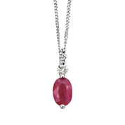 Penmans |  9ct White Gold, Diamond & Ruby Pendant