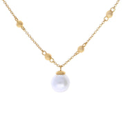 Diamonfire | Station Necklace with pearl in Gold Plate