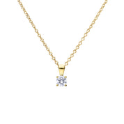 Diamonfire |  Gold plated four claw 0.5ct pendant