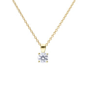 Diamonfire |  Gold plated four claw 1ct pendant